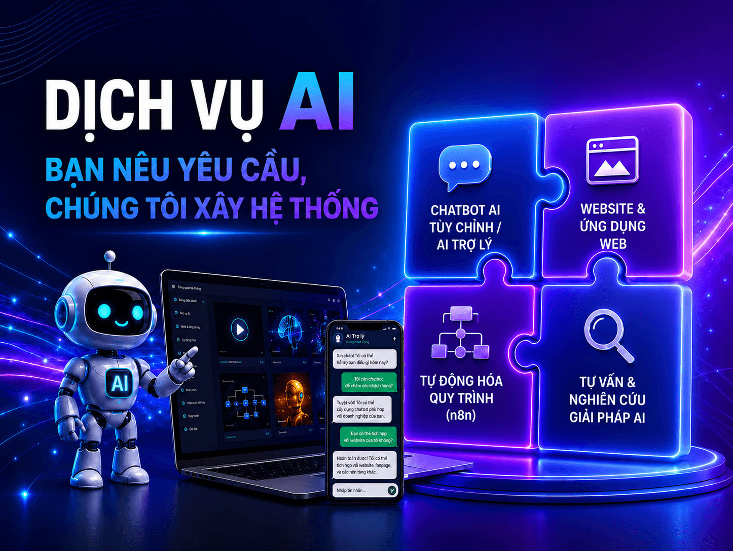 Dịch vụ AI - bạn nêu yêu cầu, chúng tôi xây hệ thống
